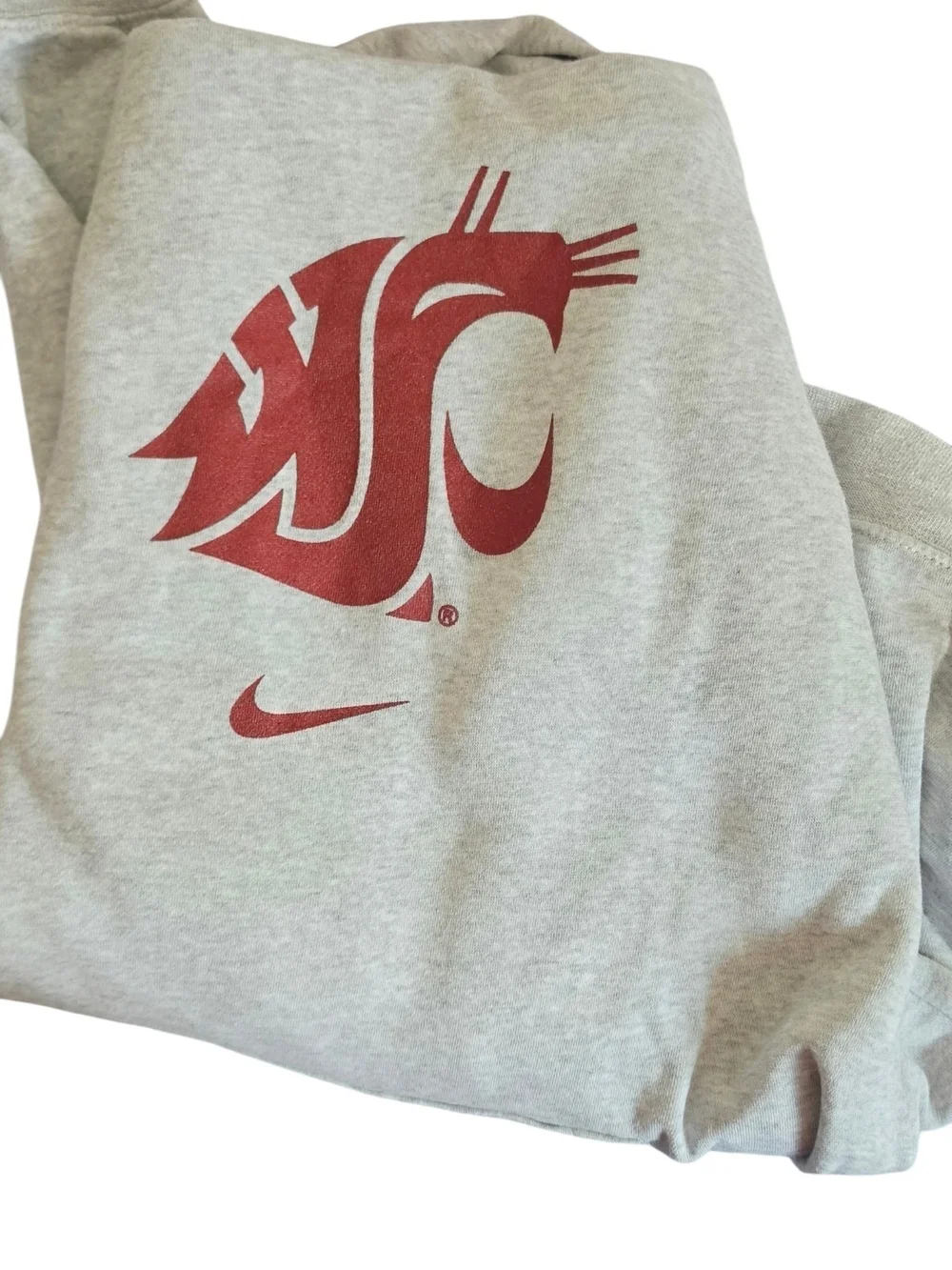 Nike Light Gray Hoodie with Maroon Washington State Logo
